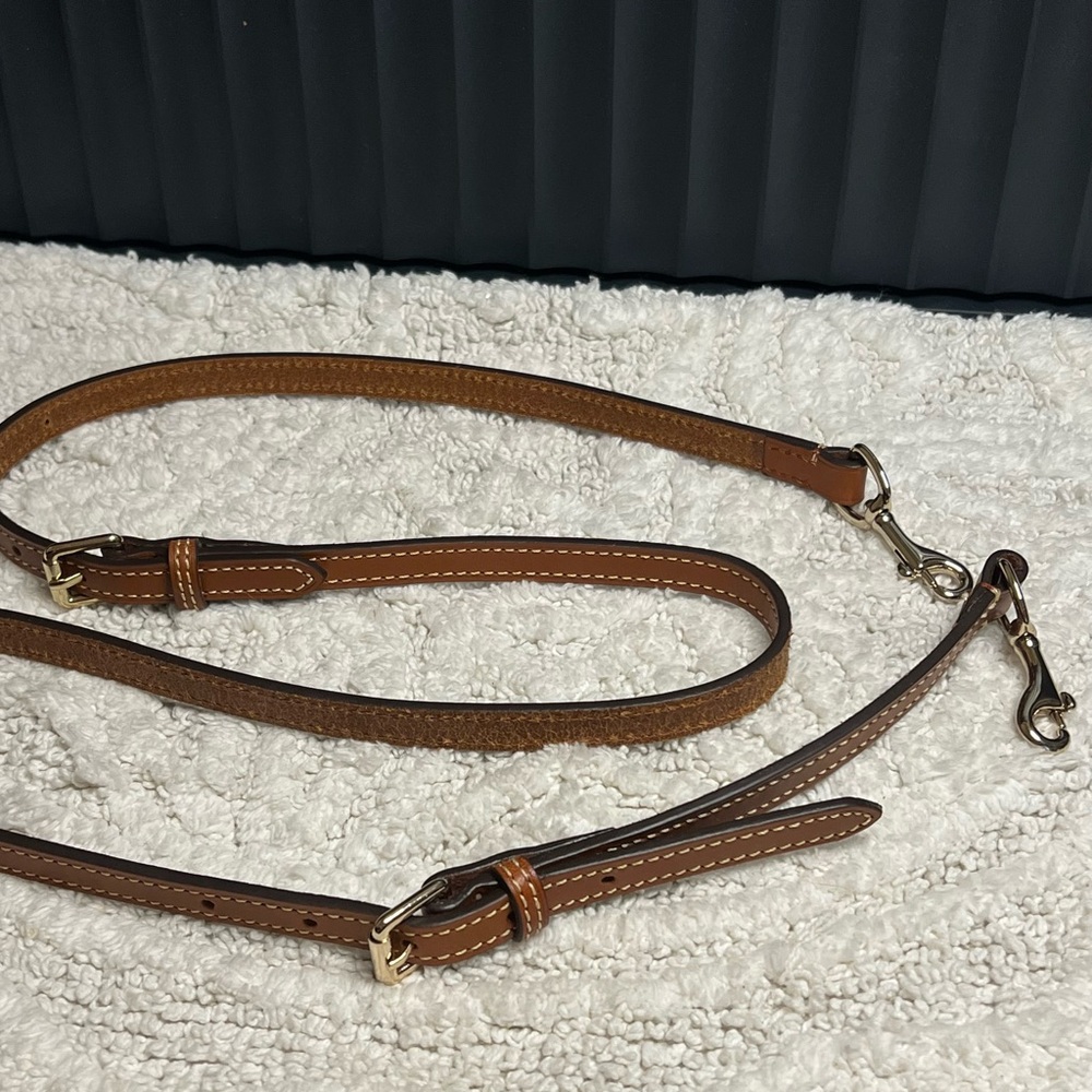 Dooney & Bourke Replacement Crossbody Bag Strap Tan Brown Leather & Silver